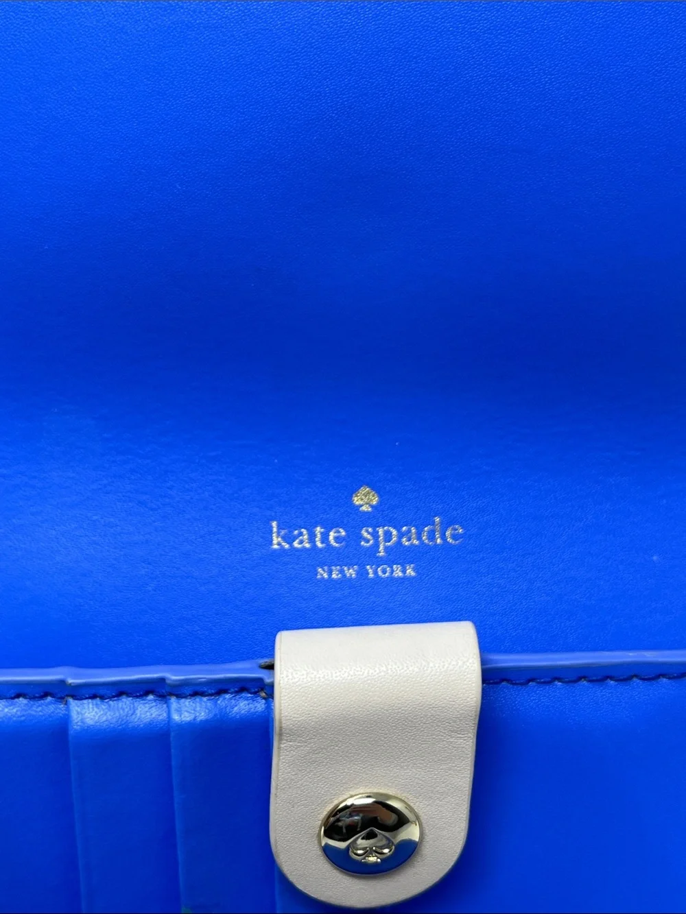 KATE SPADE NEW YORK BLUSH COLOR COW LEATHER WITH ROYAL BLUE INSIDE WALLET BAG